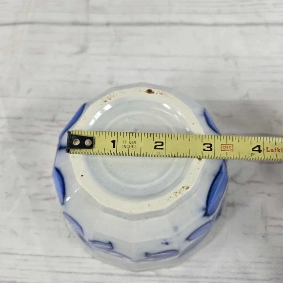 Vintage Blue Floral‎ Octagonal Ceramic Bowl Dish - Unmarked 5.5 inch wide - Picture 5 of 7